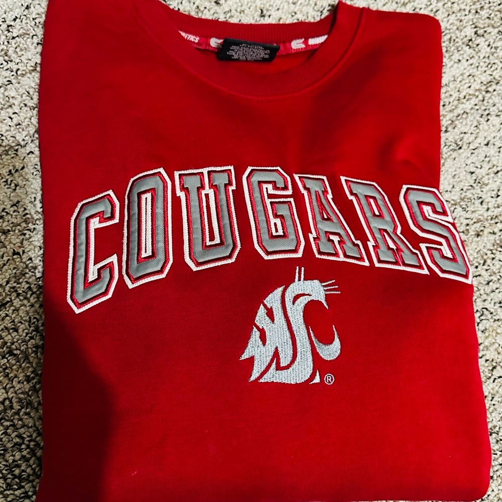 Red COUGARS Sweatshirt with Cougar Logo